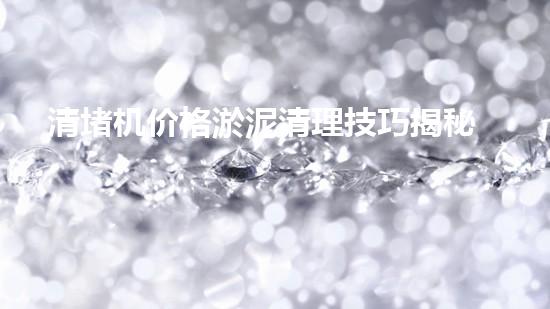 清堵机价格淤泥清理技巧揭秘：有效清除污泥的秘密方法是什么？