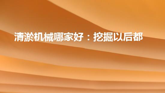 清淤机械哪家好：挖掘以后都市底潜力！